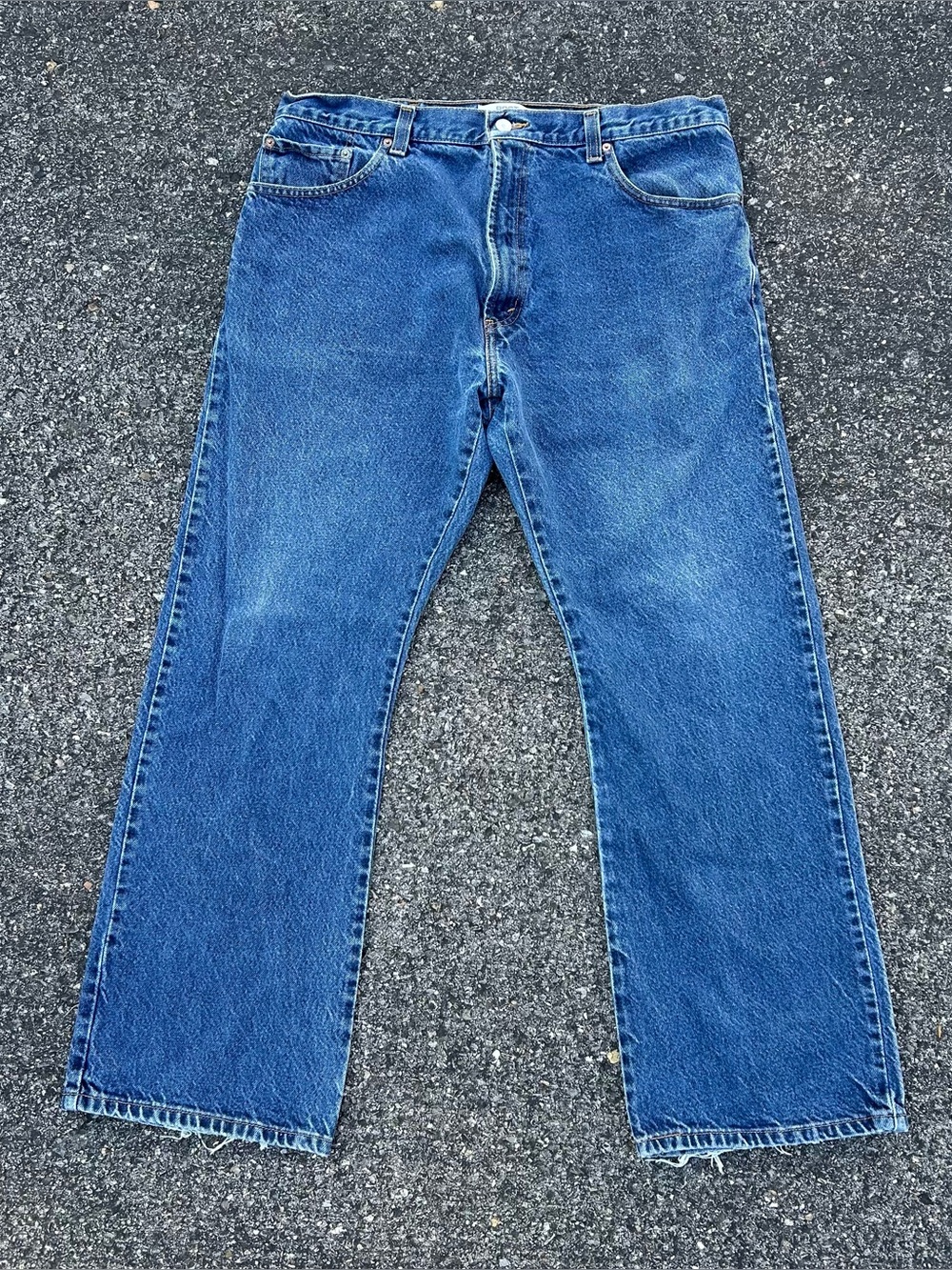 Vintage Levis Jeans Mens 38X30 517 Bootcut Y2K Dark Wash Distressed